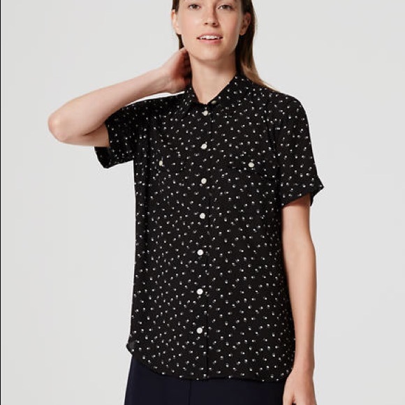 loft short sleeve blouse